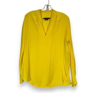 Ralph Lauren Bright Yellow V-Neck Long Sleeve Blouse